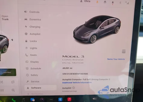 2021 Tesla Model 3 Long Range Dual Motor All-Wheel Drive z USA, uszkodzony, nr VIN 5YJ3E1EB5MF980685